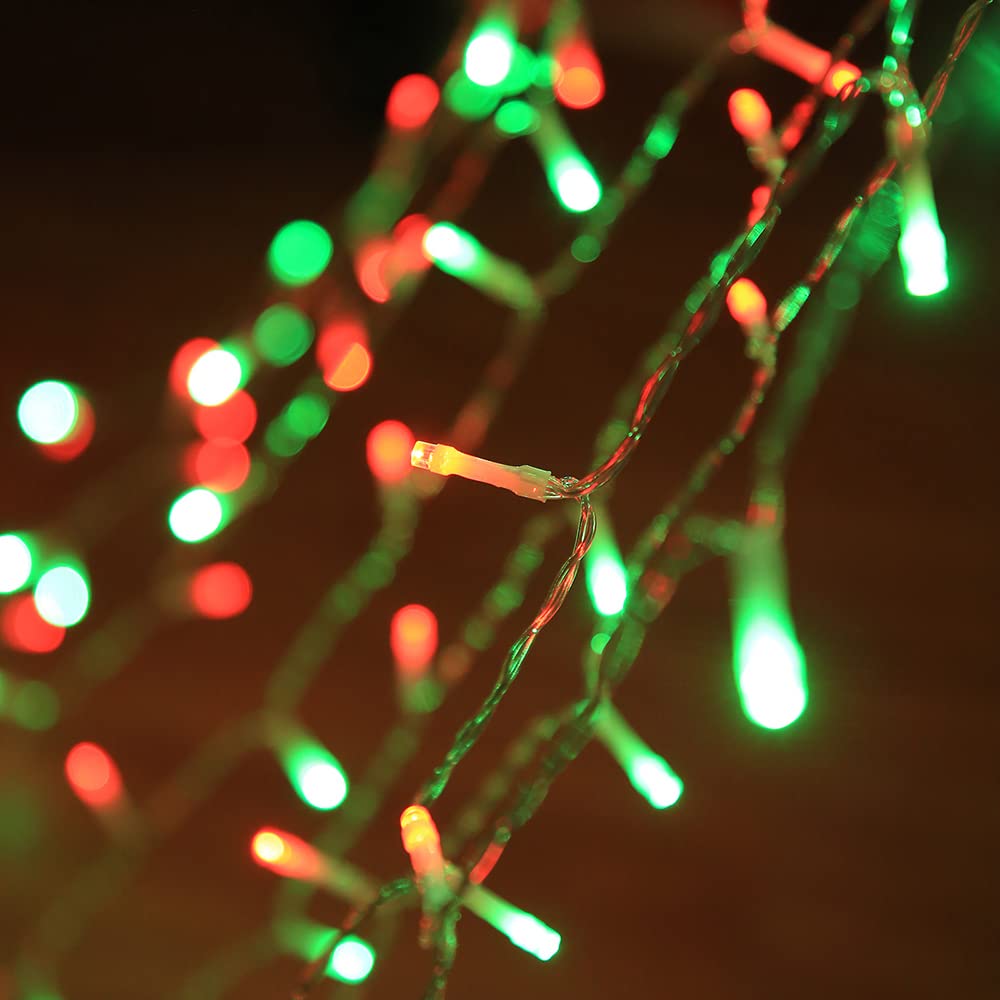 Christmas Decorations Outdoor, 11.5 ft 317 LED Star Christmas Tree Lights, 8 Memory Lighting Modes&Timer Star Light for Yard, Wedding, Party, Decorations（Red+Green）