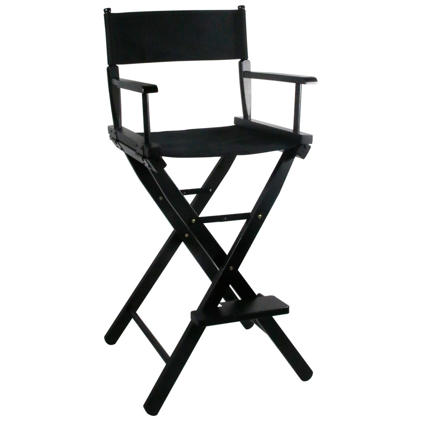 GDGYOFN 30 Inch Directors Chairs Foldable, Folding Makeup Artist Chair with Portable Footrest - Solid Hardwood Frame, 250lb Capacity, Black - for Professional Salon, Home Studio & Photography