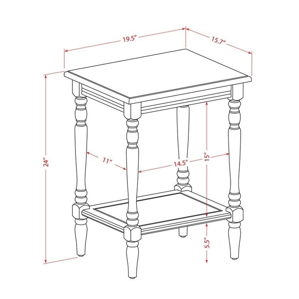 East West Furniture BF-08-ET Bedford Modern End Table - Rectangle Nightstand with Open Storage Shelf for Bedroom, 16x20 Inch Inch, Antique Walnut