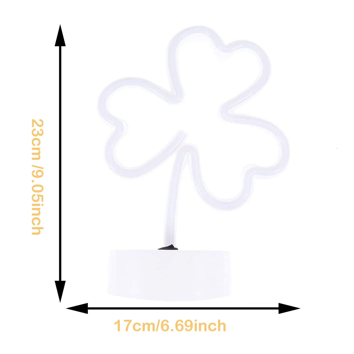 ENUOLI LED Neon Signs Lights Green Clover Shaped Neon Shamrock Night Light USB & Battery Powered Night Lamp Best Decoration Lights for St. Patrick's Day Gifts Kids Room Bedroom Bar(Shamrock)