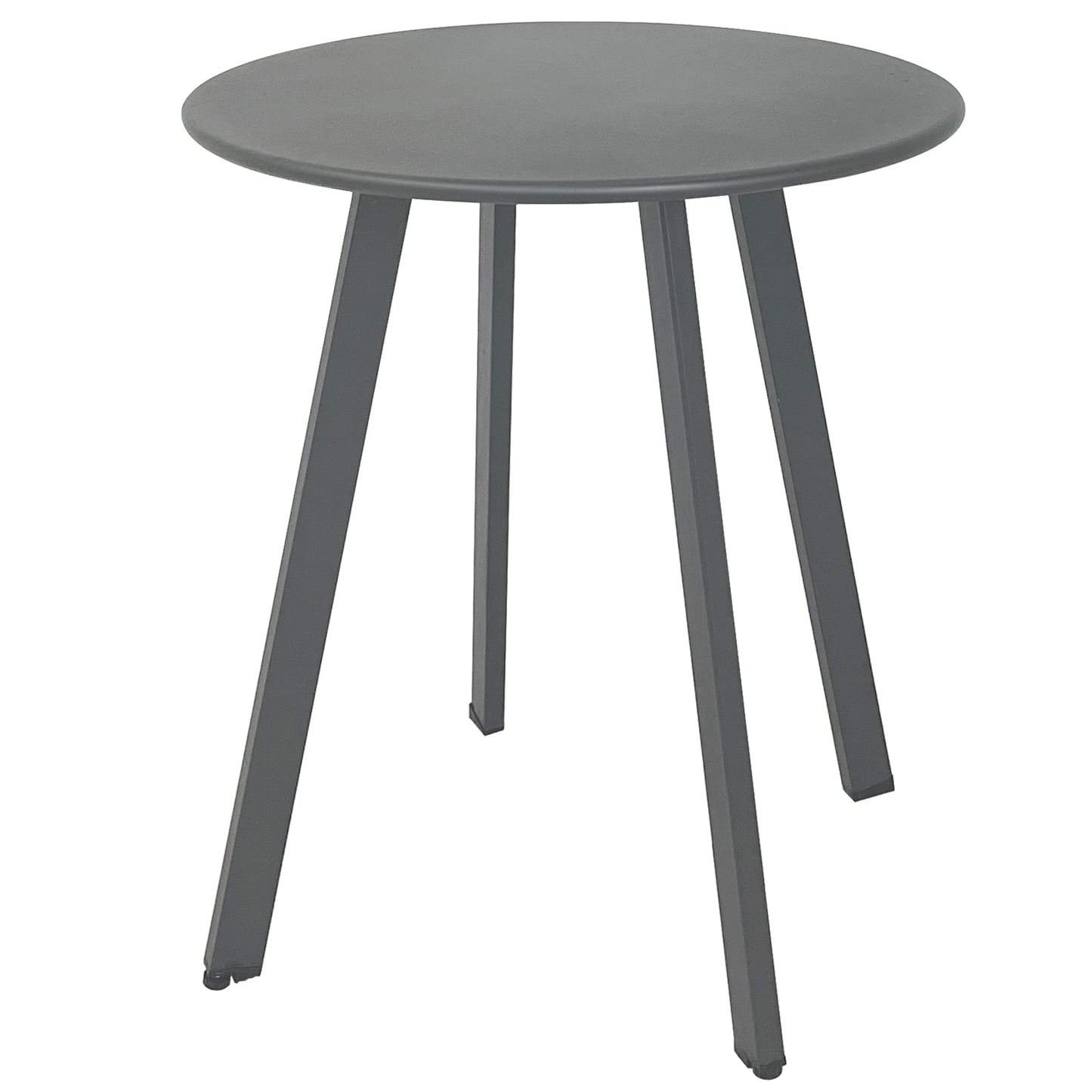 Meluvici Outdoor Side Table, Weather Resistant Patio Small Outdoor Indoor Round Metal Steel Small Side Table, Waterproof End Table for Garden Balcony Yard, Grey