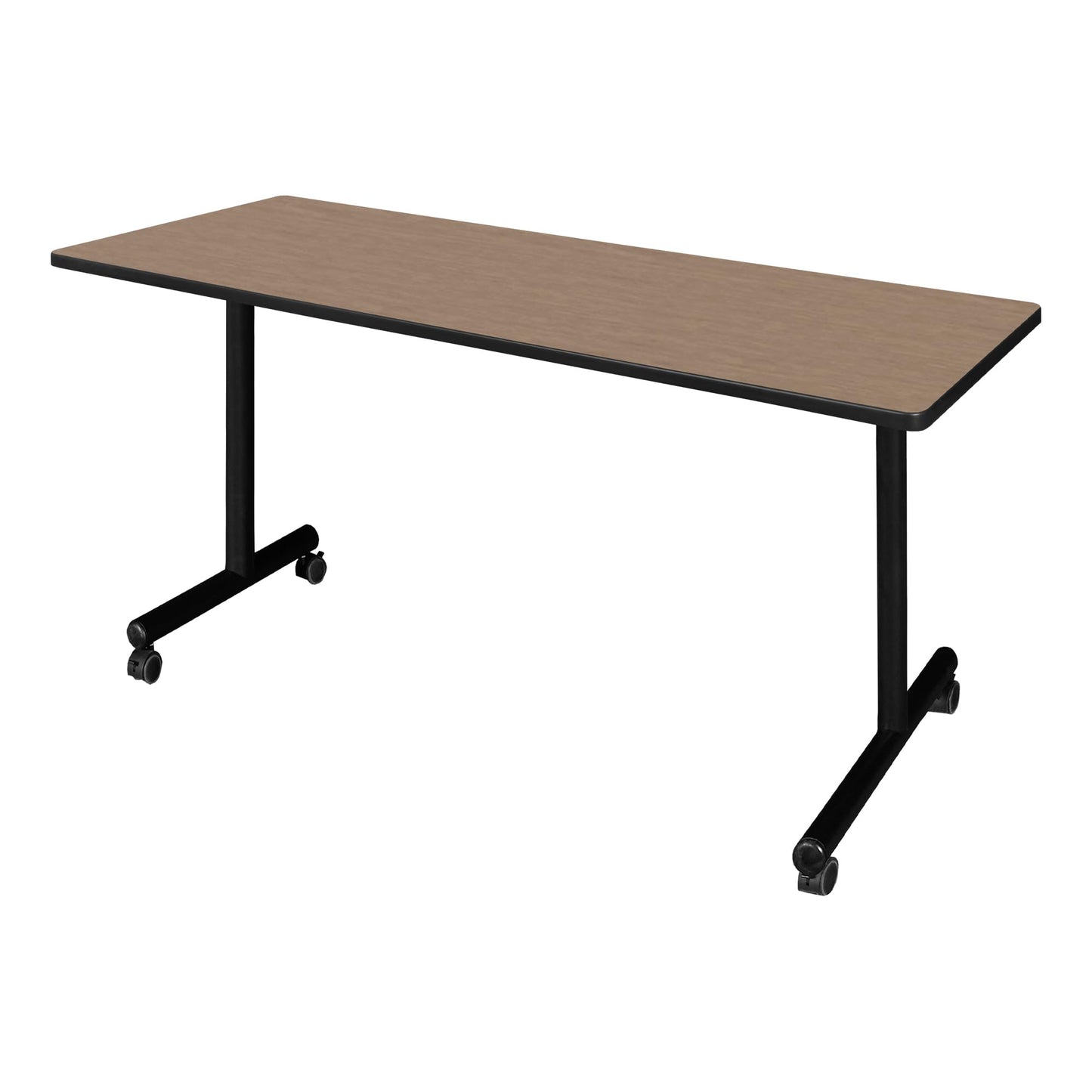 Regency Kobe 72 x 24 in. Mobile T-Base Training Seminar Table- Noble Oak