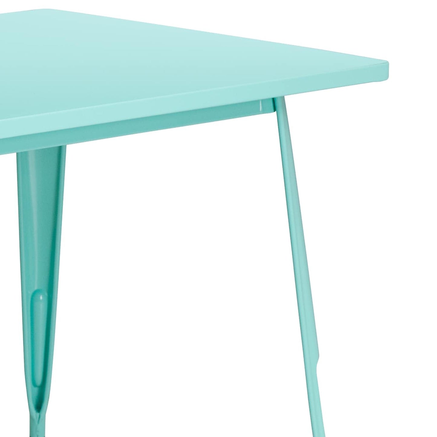 Flash Furniture Charis Commercial Grade 31.5" x 63" Rectangular Mint Green Metal Indoor-Outdoor Table