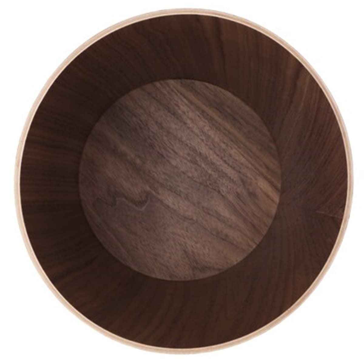 2.3 Gallons Wood Trash Can Wastebasket for Home or Office, Japanese-style natural wood Round Wastebasket, Lightweight, Sturdy for Under Desk, Kitchen, Bedroom, Den, Hotel, or Kids Room (Dark Wood-B)