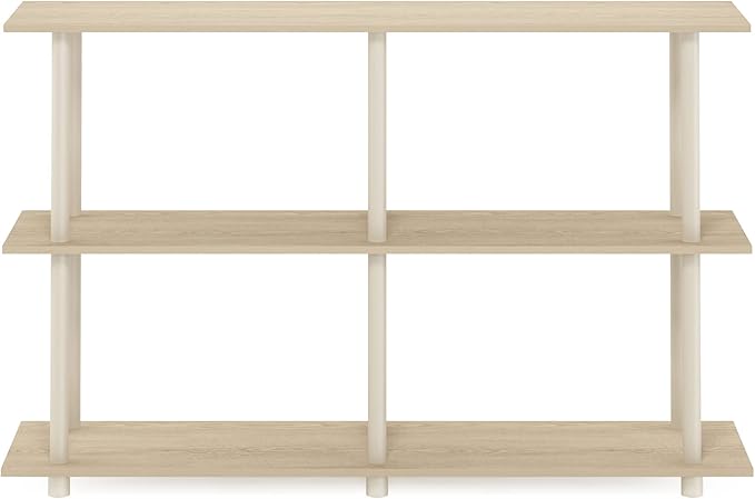 Furinno Turn-N-Tube No Tools 3-Tier Rectangle Side Display Rack, Bauhaus