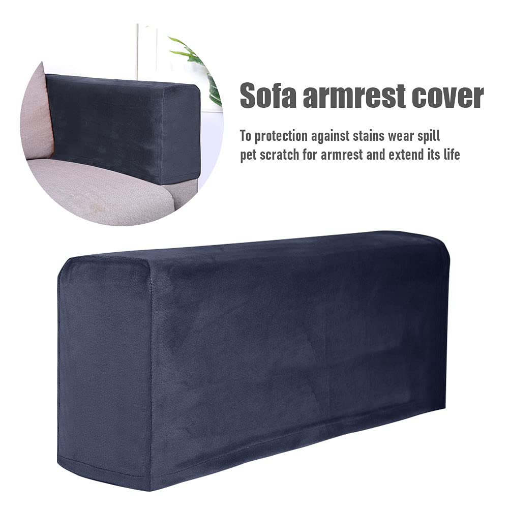 Ovrilossa 1 Pair Stretch Couch Arm Cove-r, Sofa Armrest Cove-r, Elastic Ant-i-Slip Couch Protec-t Slipcovers for Recliner Armchair