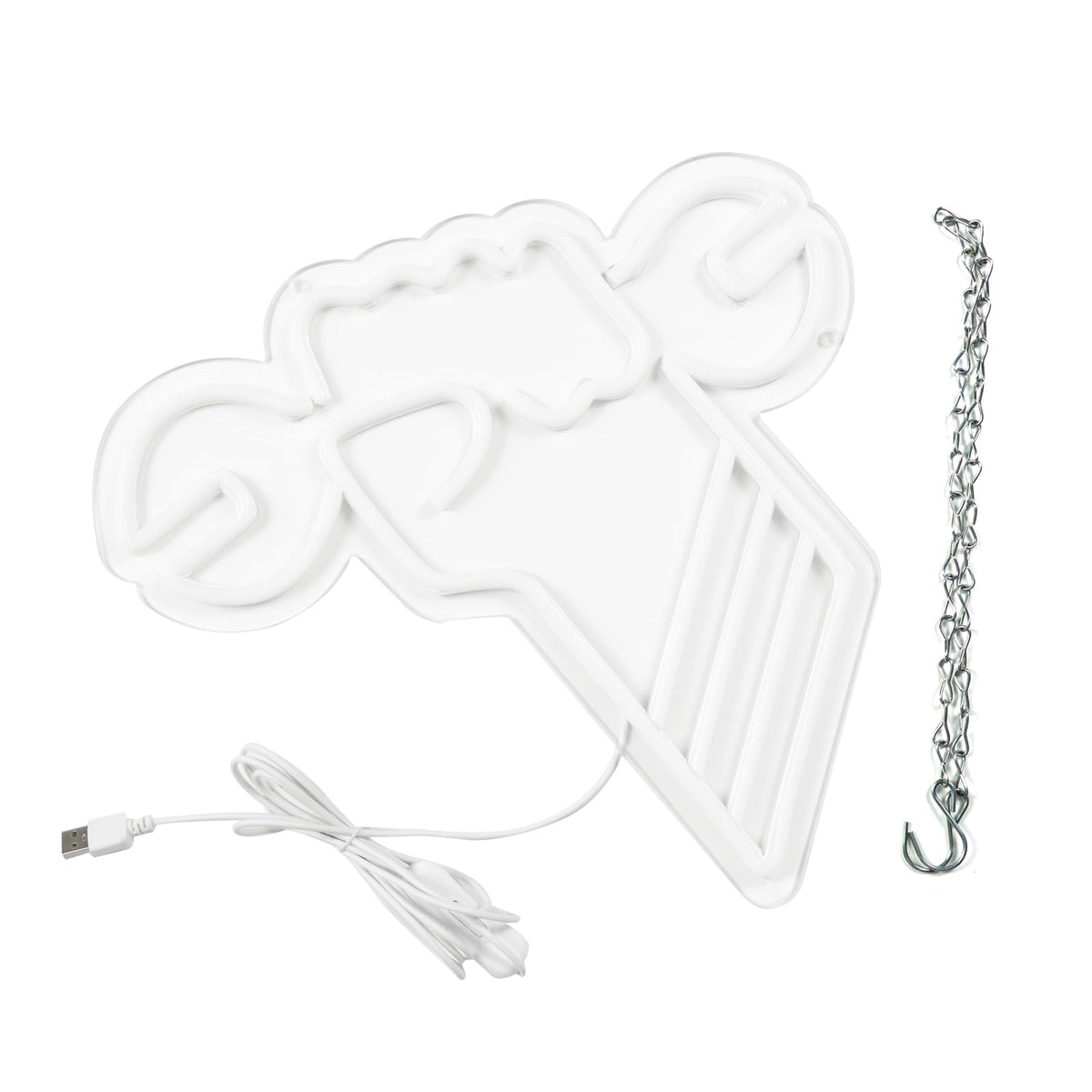 JFLLamp Wrench Garage Neon Signs for Wall Decor Neon Lights for Bedroom Led Business Signs Suitable for Garage Christmas Birthday Party Unique Gift for Lover, 5V Power Adapter, 12.2*13.1 Inch (White)