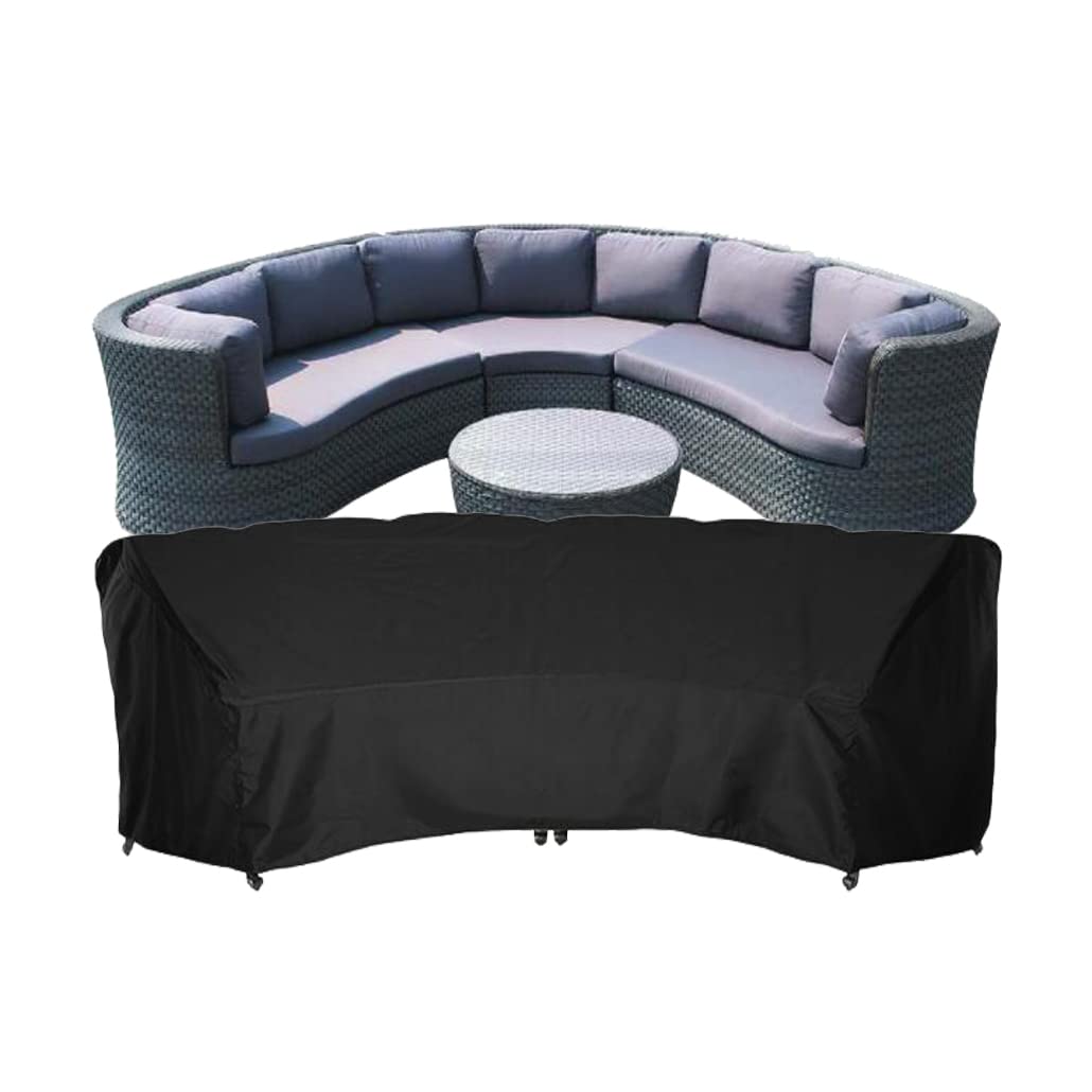 SUNSURE Outdoor Curved Sofa Cover 190x39x36in Patio Sofa Covers Waterproof Furniture Sets Cover Sectional Curved Couch Protector for Indoor Outdoor Sofa Sets