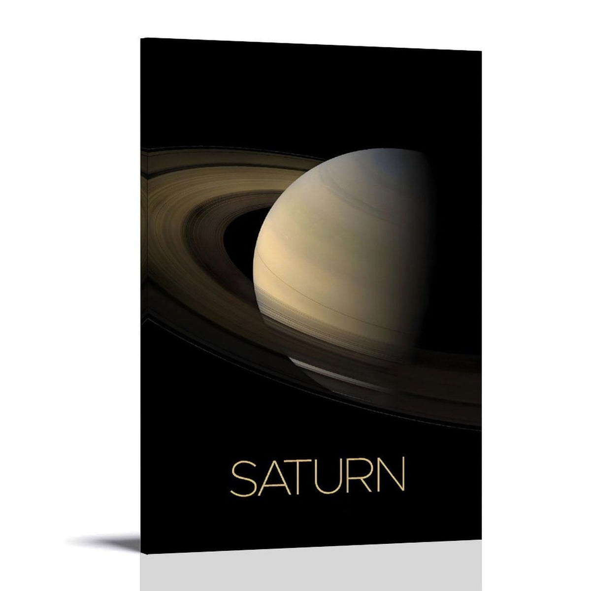 Solar System Planets Canvas Wall Art - Saturn Planet Space Poster for Kids Room Bedroom Classroom, STEM Educational Astronomy Decor, Science Gift for Boys Girls, 12x18 Inch Framed