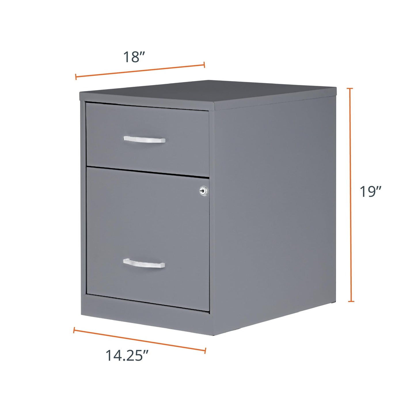 NuSparc 2 Drawer Locking Filing Cabinet | Pre-Assembled Steel Construction | Low-Profile Design is Perfect for Home and Small Office | Letter-Size | Assembled in USA