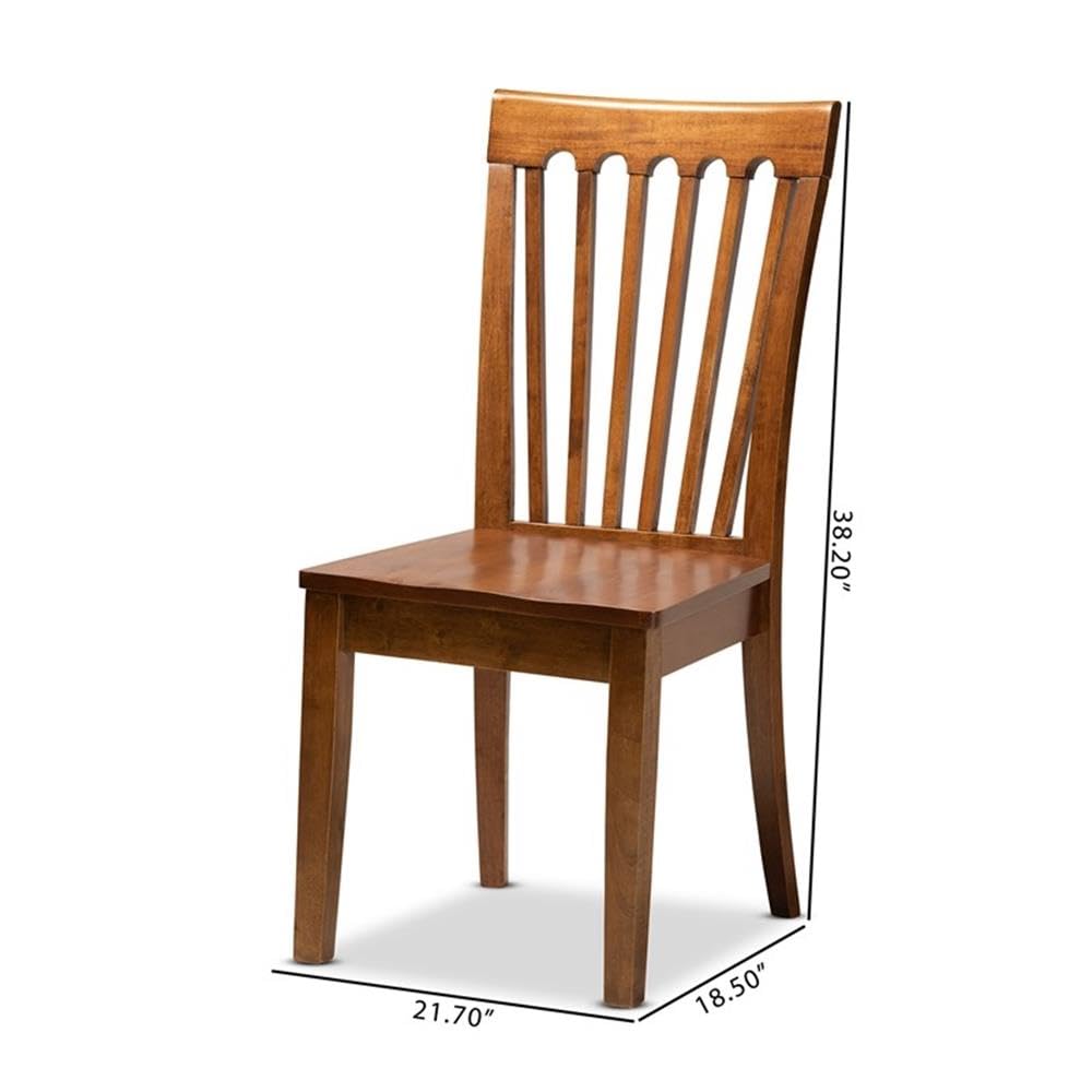 Baxton Studio Minette Modern and Contemporary Transitional Walnut Brown Finished Wood 2-Piece Dining Chair Set