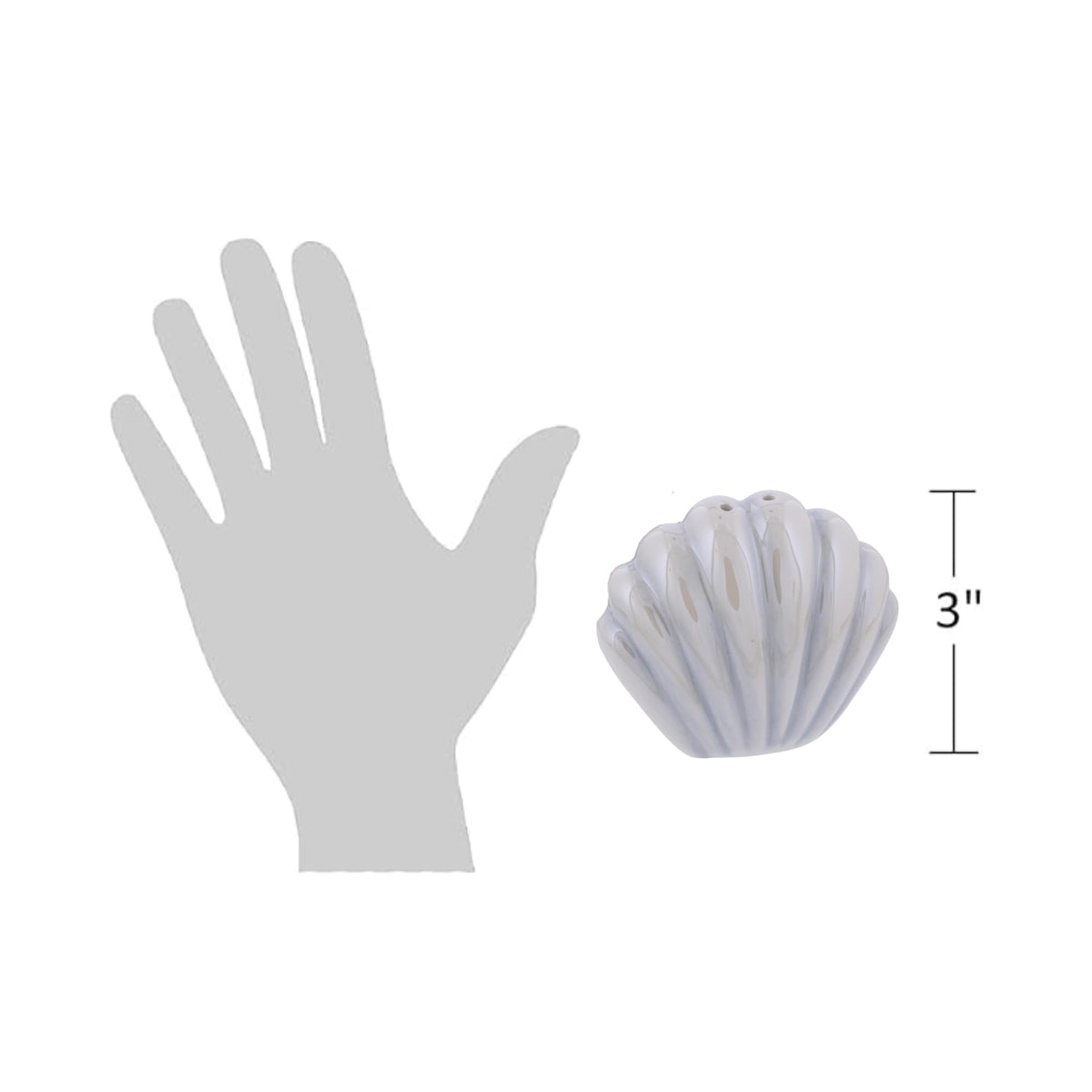 The Bridge Collection Ceramic Seashell Salt And Pepper Shakers – Coastal Shell Shaker Set With Soft Blue And Neutral Glaze – Beach Kitchen Decor And Nautical Dining Table Accent