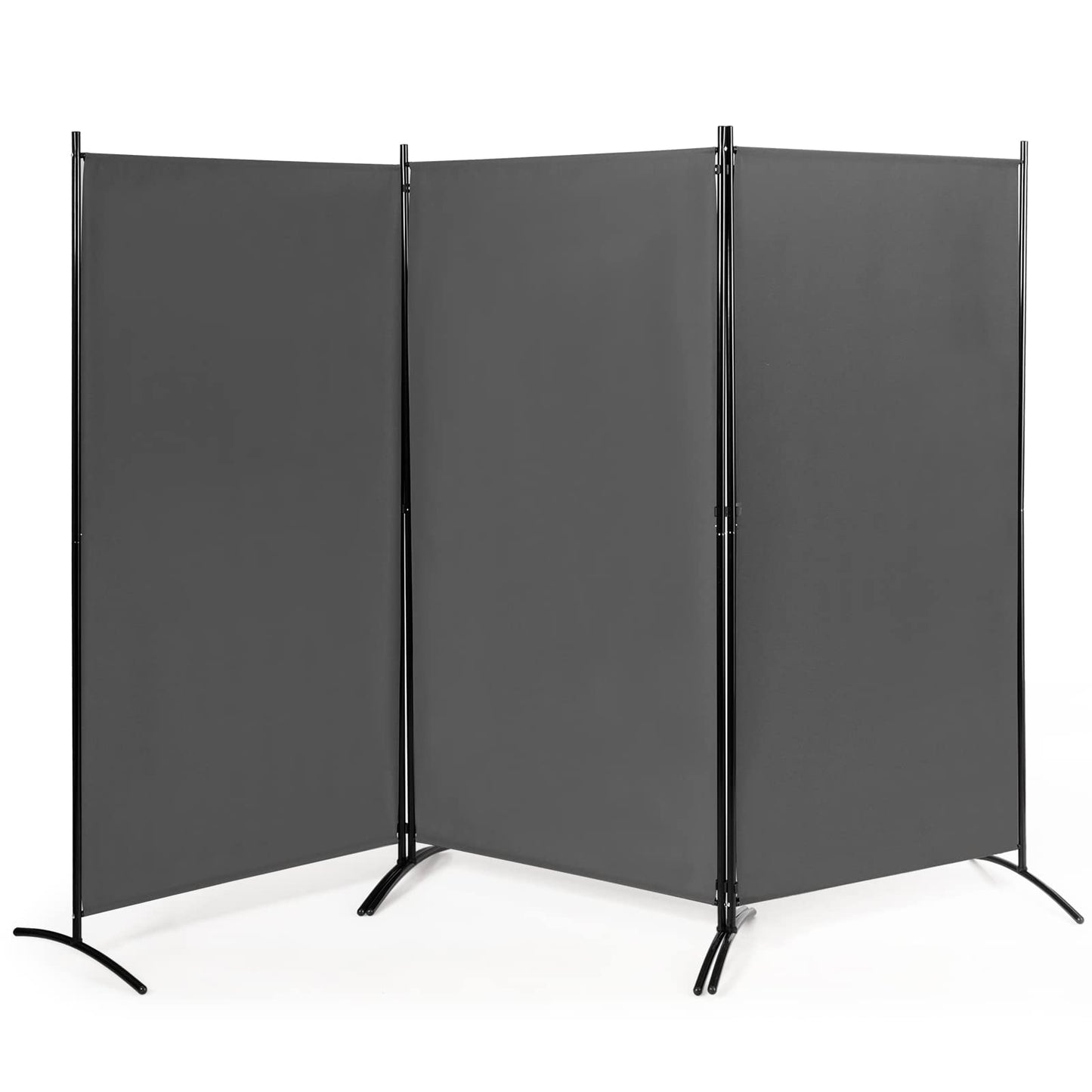 Giantex 6 Ft Tall 3 Panel Room Divider Black, Lightweight Portable Folding Privacy Screen, Freestanding Partition Wall Divider and Separator for Bedroom Home Office Apartment Studio