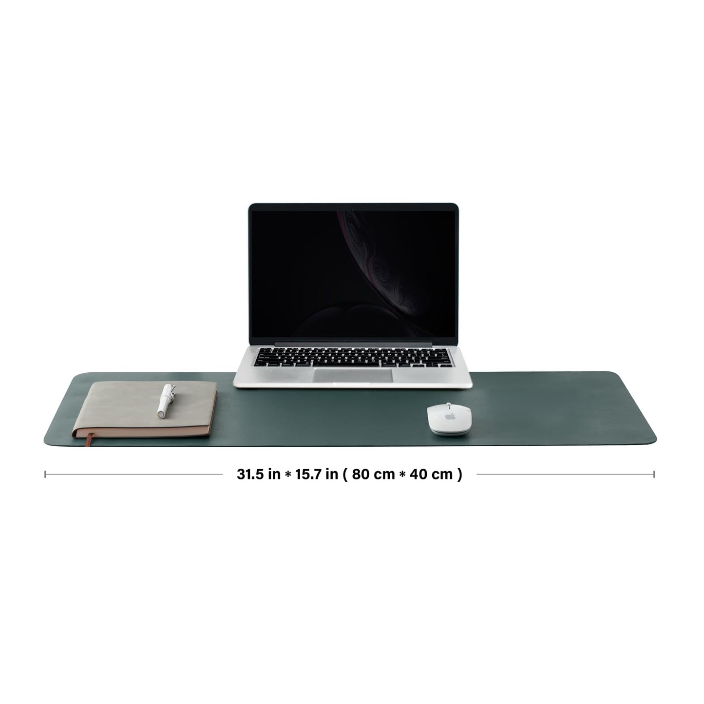 Leather Desk Mat - Non-Slip PU Desk Pad for Office and Home - Desk Organization and Accessories - Ideal for Large Mouse Pad and Desk Mats on Top of Desks (Dark Green,31.5"x 15.7")