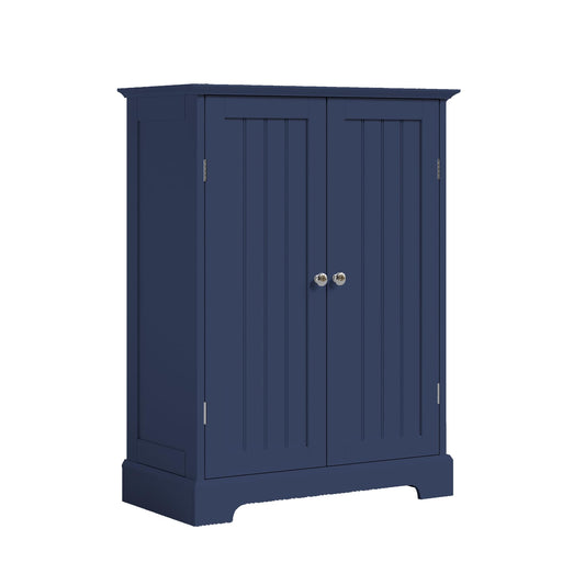 ChooChoo Bathroom Floor Cabinet, Modern Bathroom Storage Cabinet with 2 Doors and Adjustable Shelves, Freestanding Cupboard for Living Room, Blue