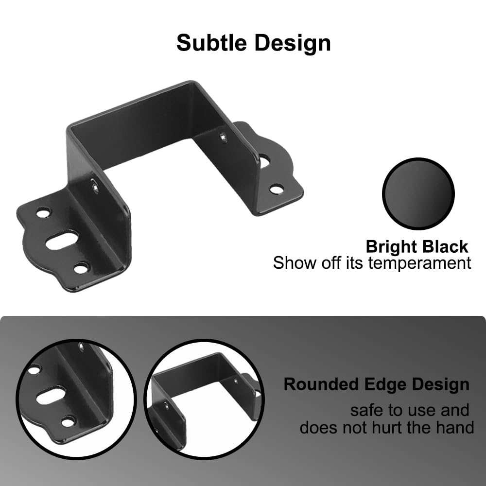 TopHomer 4 Pcs Heavy Duty Bed Rail Fittings Cold Rolled Steel U-Shape Bed Supporters Hardware Thickening Bed Frame Bracket for Headboards, Footboards, Bed Frames(40mm/1.57in)