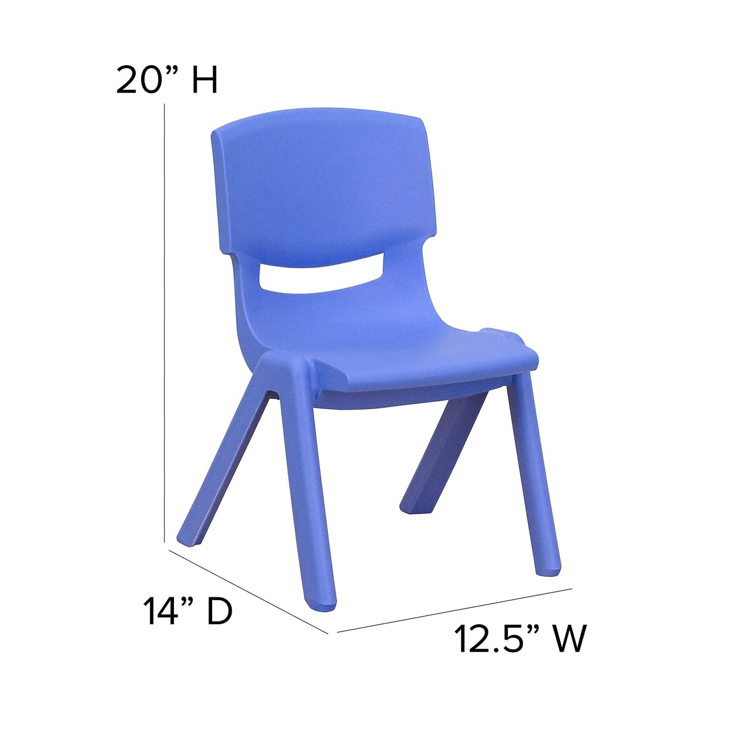 Flash Furniture Whitney 10 Pack Blue Plastic Stackable School Chair with 10.5'' Seat Height