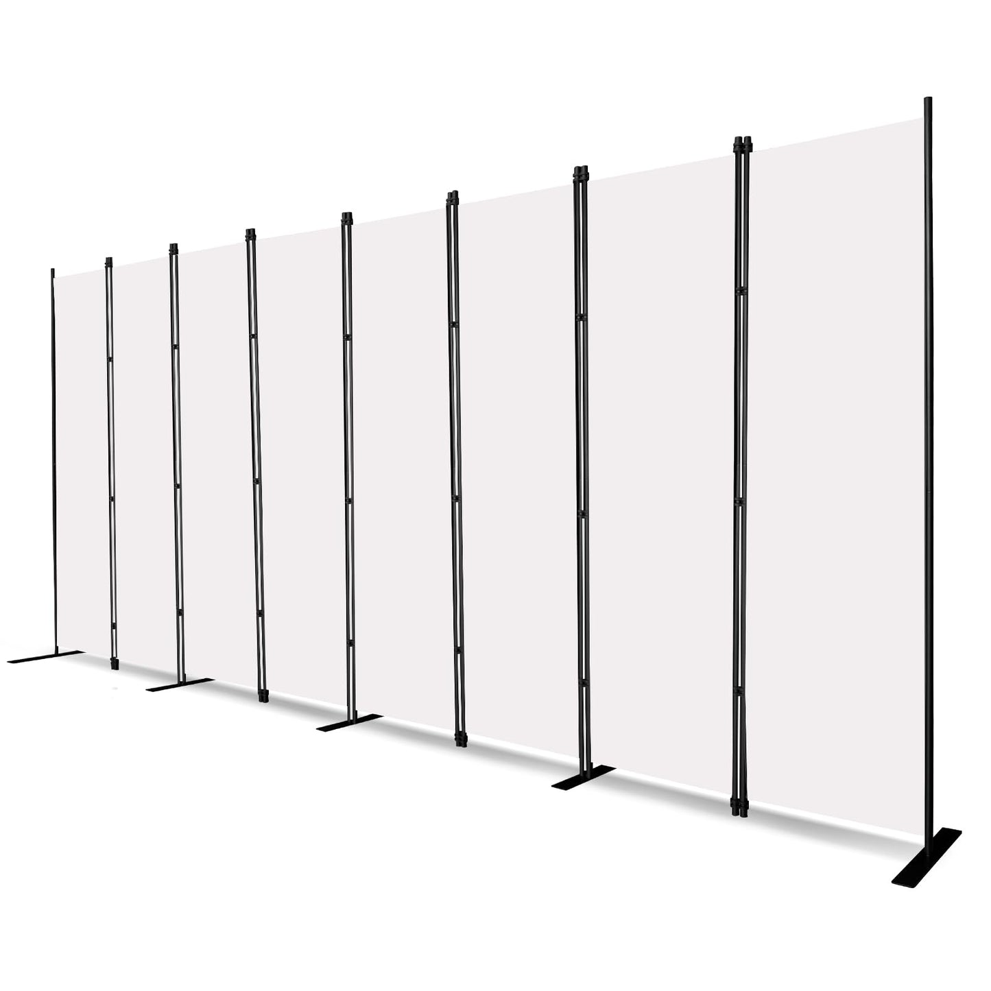 MAYOLIAH 8-Panel White Room Divider 6ft Tall Folding Privacy Screen Portable Office Partition Indoor Wall Separator 160" W X 72" H