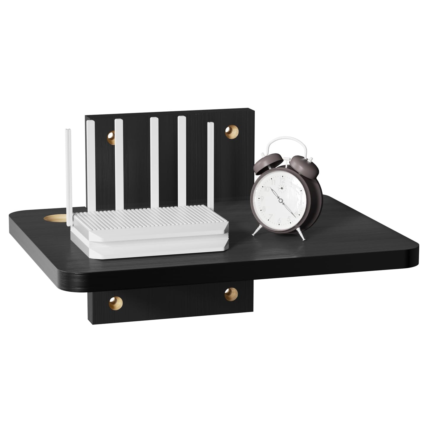 WALI Floating TV Shelf, 1 Tier Projector Shelf for DVD Players, Routers, Game Consoles, Cable Boxes, Living Room Decor Accessories, Wall Mount Shelves Holds Up to 22lbs (CS201NB), 1-Shelf, Black
