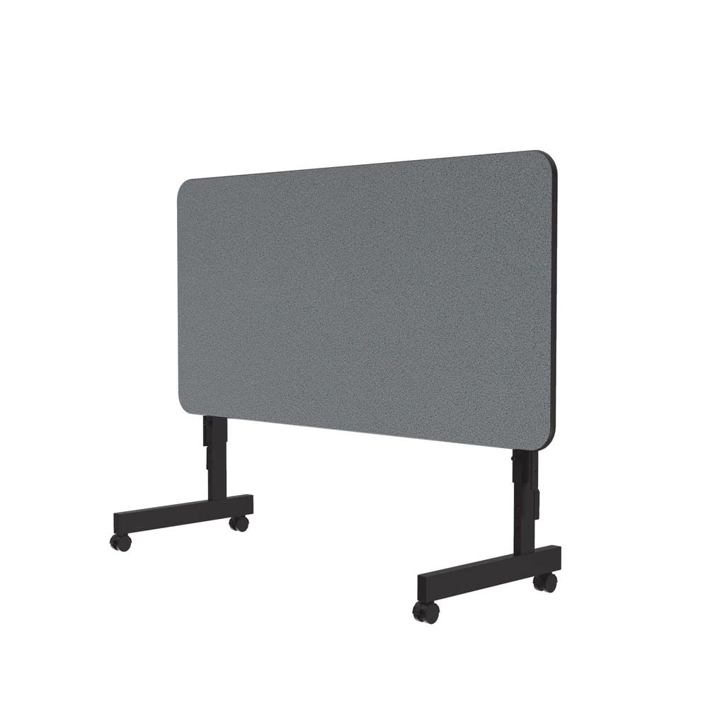 Correll 24"x48", Flip Top Office Training Table, Gray Granite Commercial Laminate Top, Height Adjustable (23"-31") 4 Castors, Folds Flat & Nest Together, Made in The USA