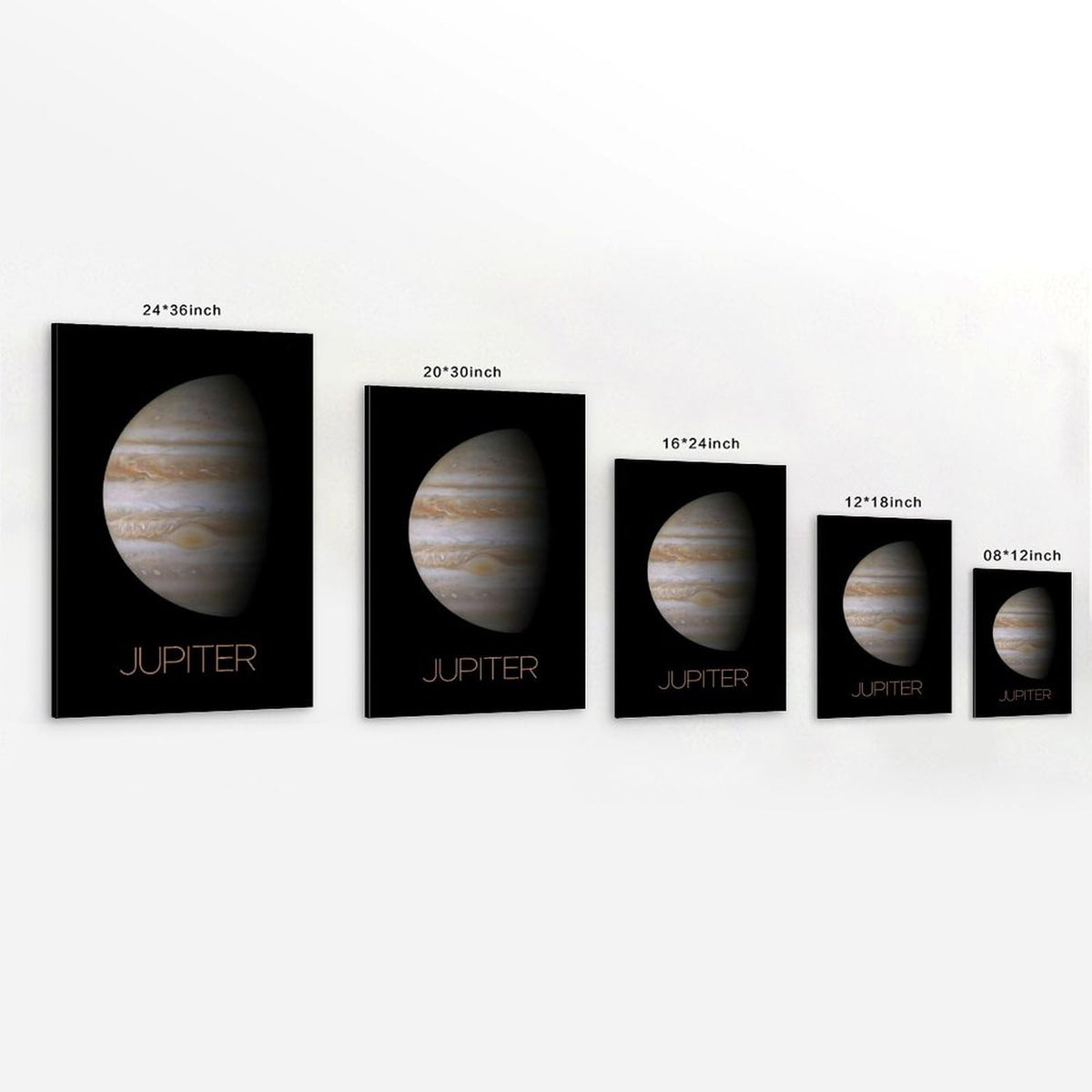 Solar System Planets Canvas Wall Art - Jupiter Planet Space Poster for Kids Room Bedroom Classroom, STEM Educational Astronomy Decor, Science Gift for Boys Girls, 12x18 Inch Framed