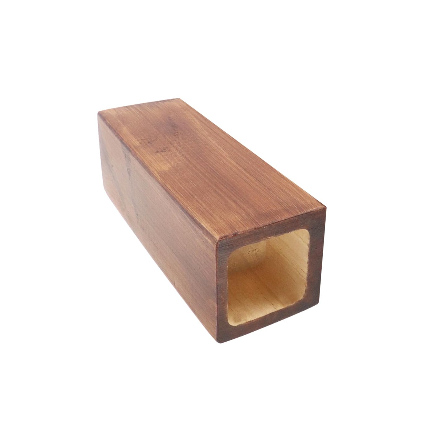 Tsnamay Retro Red Cuboid Pine Wooden Square Holes Risers, Heavy Duty Wood Riser Enhancer Fit Inner Hole 1.97" Increase Height 5.91" for Dining Bench Legs, Chest of Drawers and Plant Pots 4Pcs
