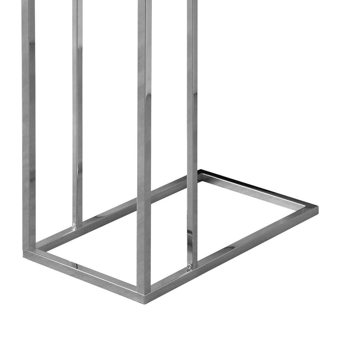 Monarch Specialties I 3008 Accent Table, C-shaped, End, Side, Snack, Living Room, Bedroom, Metal, Laminate, Glossy White, Chrome, Contemporary, Modern