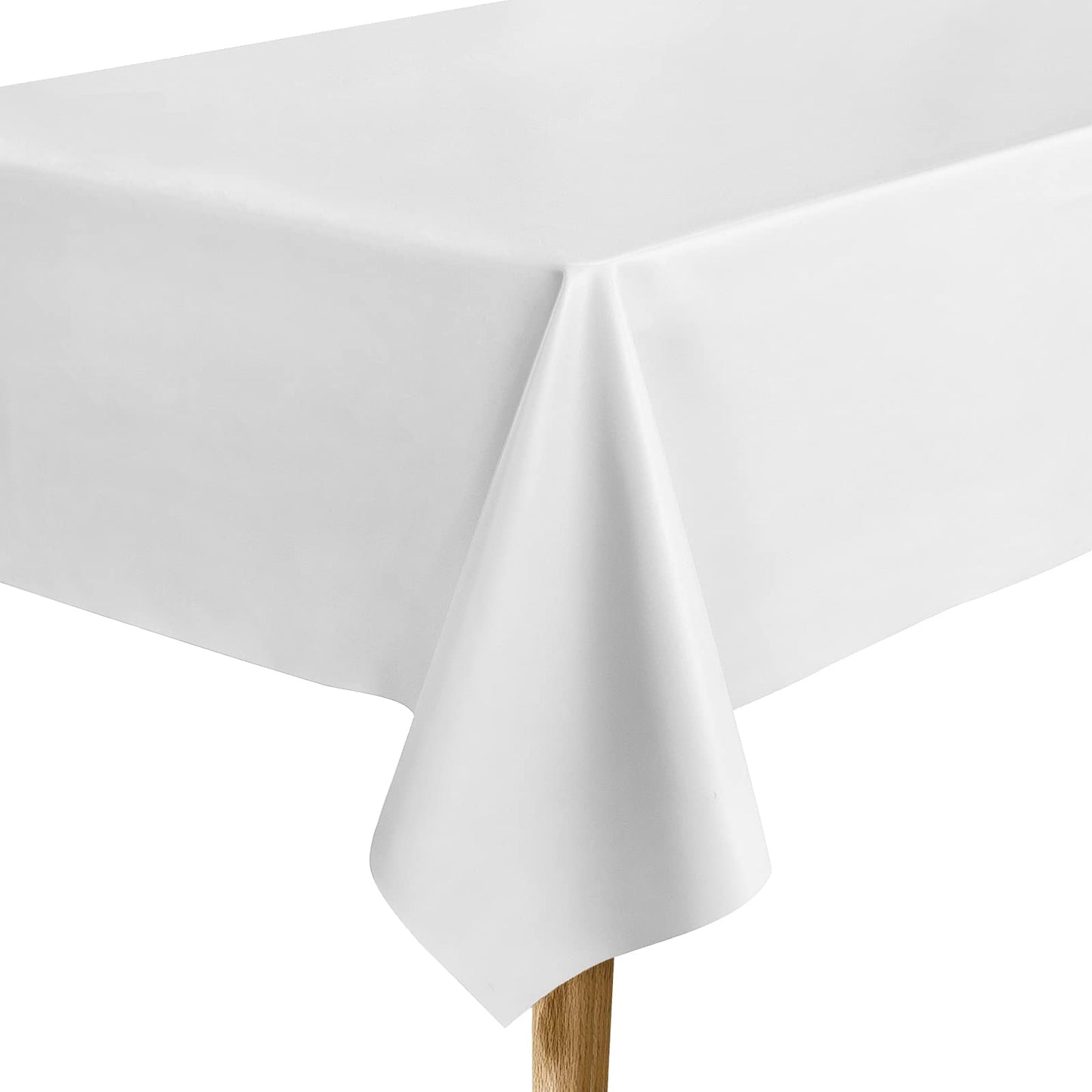 Aijoviko Table Cloth for Rectangle Tables Soft Leather Tablecloth Waterproof Wipeable Table Cover for Parties,Picnic and Camping Outdoor Tablecloths(Ivory 54"x84")