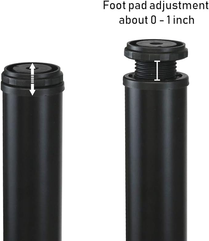 QLLY 24 inch Adjustable Metal Desk Legs, Heavy Duty Furniture Table Legs