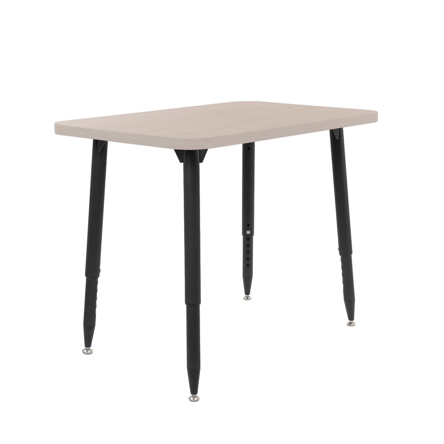 Adapte Commercial Classroom Activity Table - 24" x 36" Rectangle Woodgrain, ADA Compliant Tapered Legs with Glides & Casters, Adjustable Height 22-34" Wheelchair Accessible, School & Office Furniture