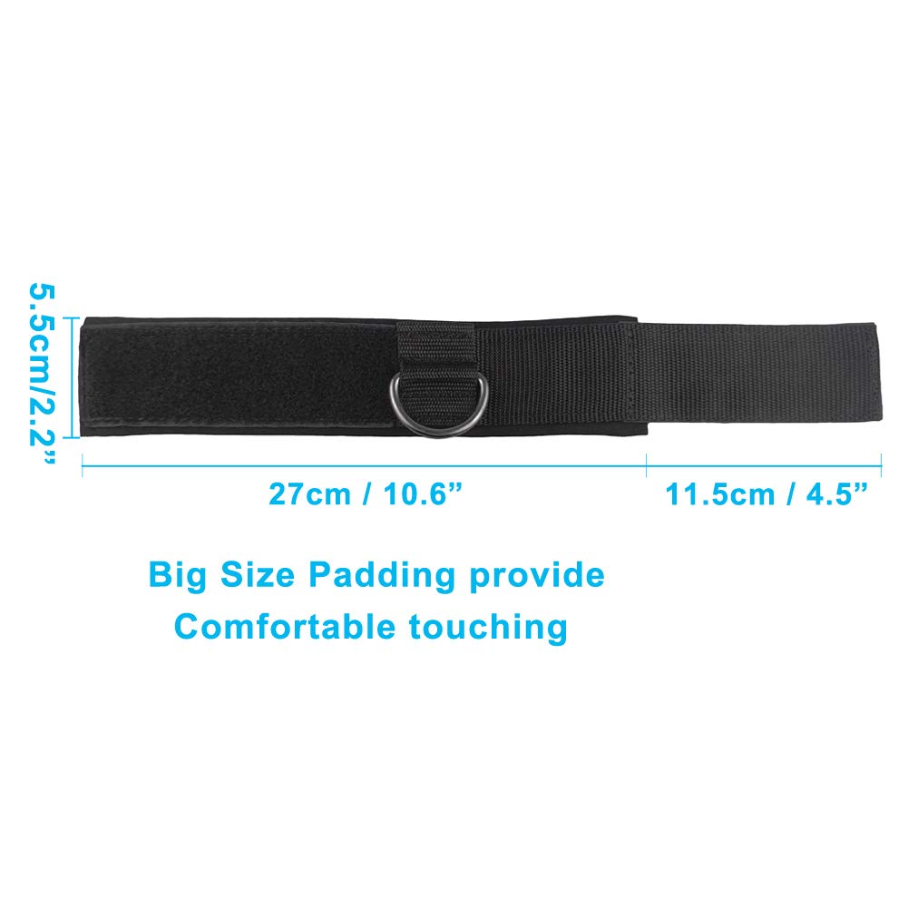 YCYU Padded Ankle Cable Straps for Cable Machine, Ankle Cuffs for Kickbacks Glute Leg Extensions for Men and Women, Great for Bodybuilding Gym Fitness Booty Workouts - Silver 2 Pack
