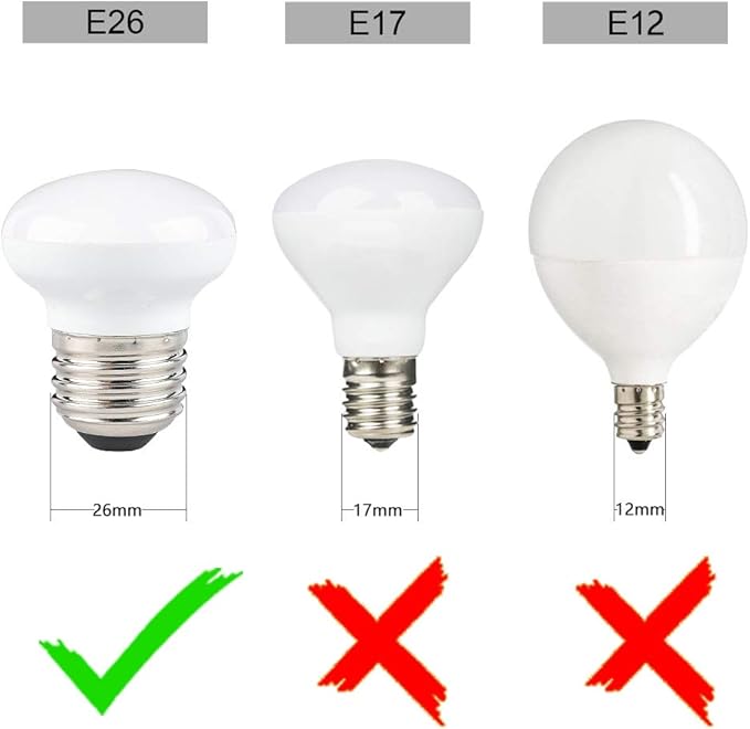 Haian Support China Cabinet Light Bulbs, 4W Short Light Bulbs, R14 E26 Curio