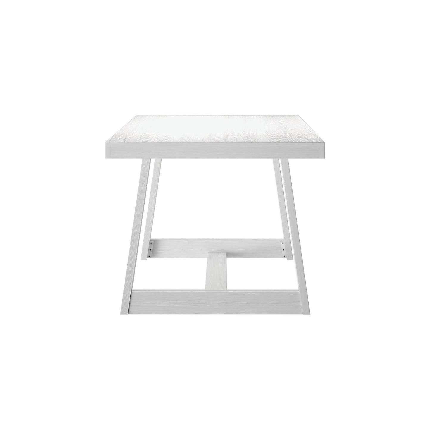 Plank+Beam 72 Inch Farmhouse Dining Table, Solid Wood Rustic Kitchen Table, Large Wooden Rectangular Dinner Table for Dining Room, Home Office, Living Room Furniture, Easy Assembly, White Wirebrush