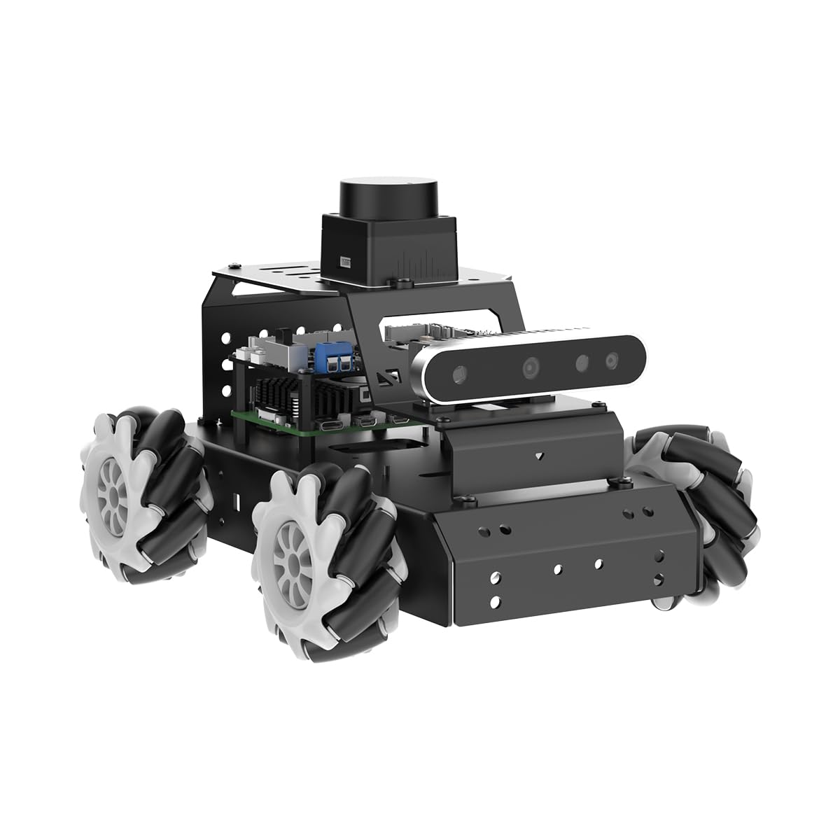 ROS2 Robot Car for Raspberry Pi 5 Programmable AI Smart Robot Kit 3D Depth Camera Lidar SLAM Mapping Navigation Path Planning Autonomous Driving 360° Movement Chassis, MentorPi M1 with RPi 5 4GB