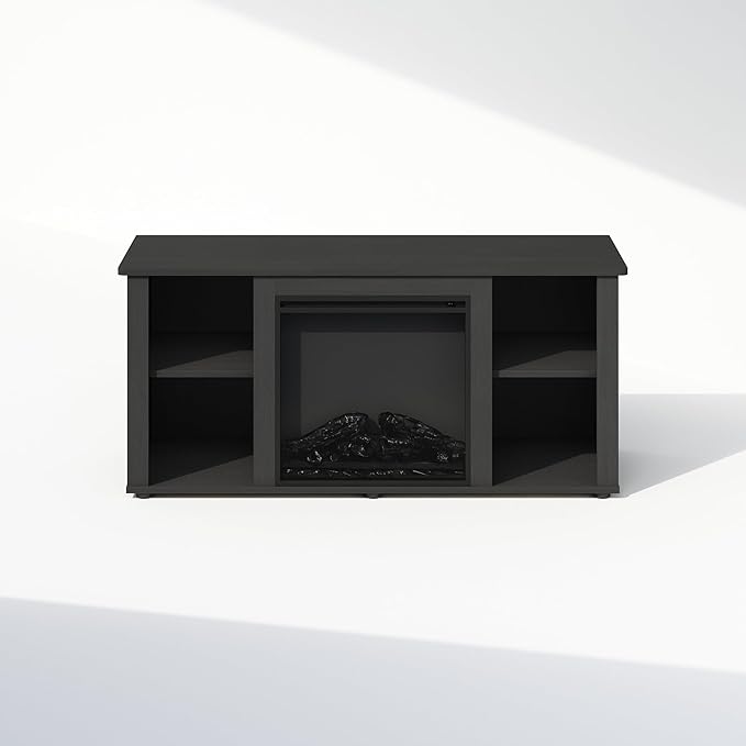 Furinno Jensen Fireplace TV Stand, NO Heat Decorative Electric Fireplace TV
