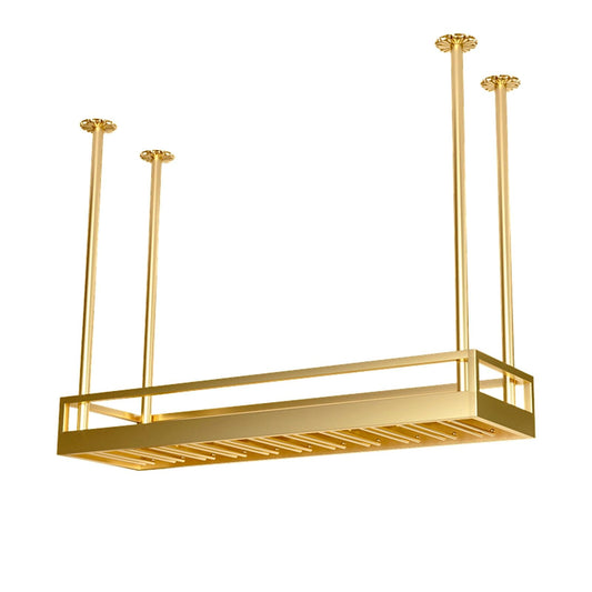 MISTRARA Ceiling Wine Rack, Adjustable Height Gold Multi Functional Hanging Wine Glass Rack, Large Capacity Wine Rack, for Bar, Kitchen, Cafe Wine Bottle Storage (Size : 60 * 35cm)