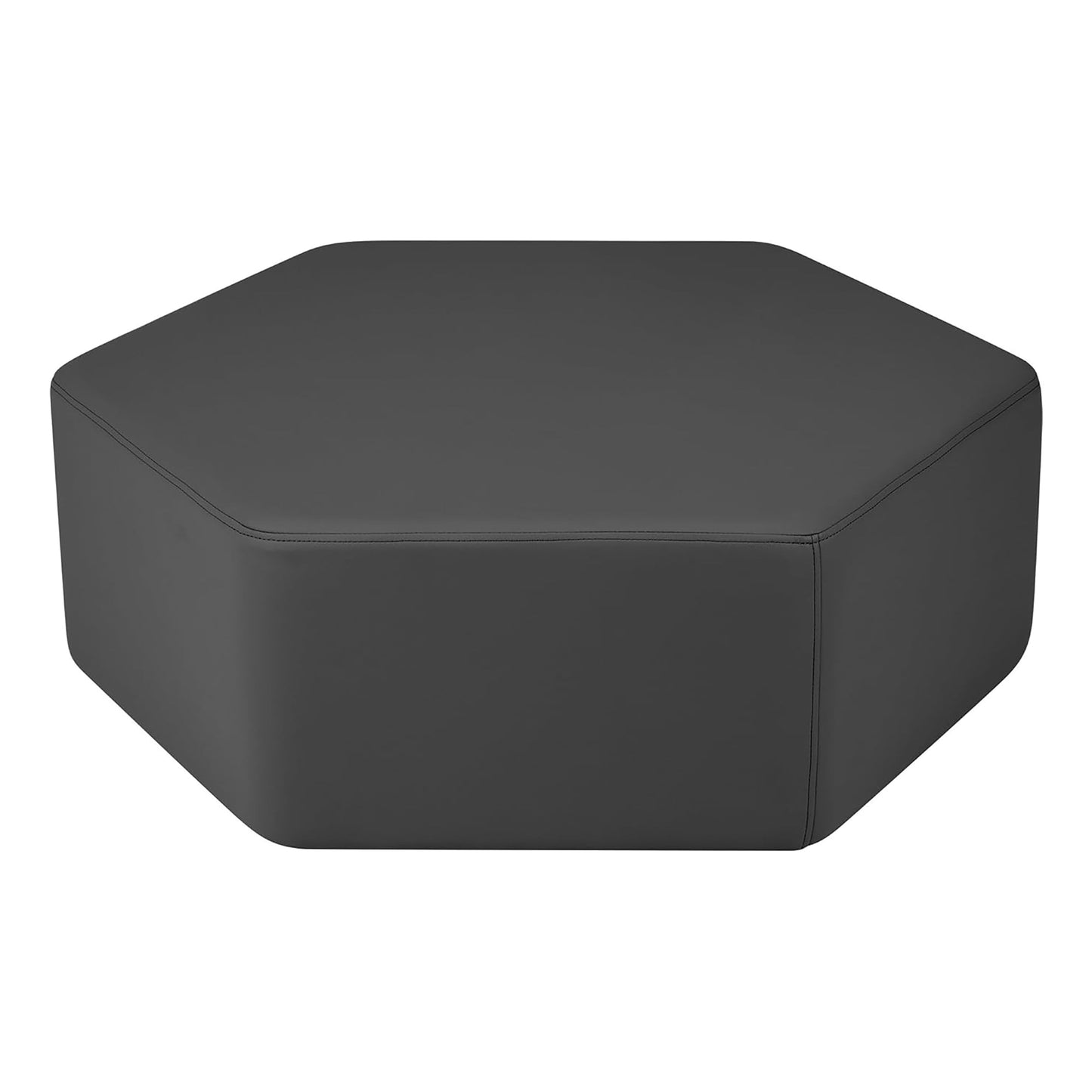 FDP Pro Series Hexagon Accent Ottoman (12" Height) Hand Upholstered Commercial Furniture for Hotel Lobby, Office, Restaurant, Home and More Collaborative and Configurable Seating - Black