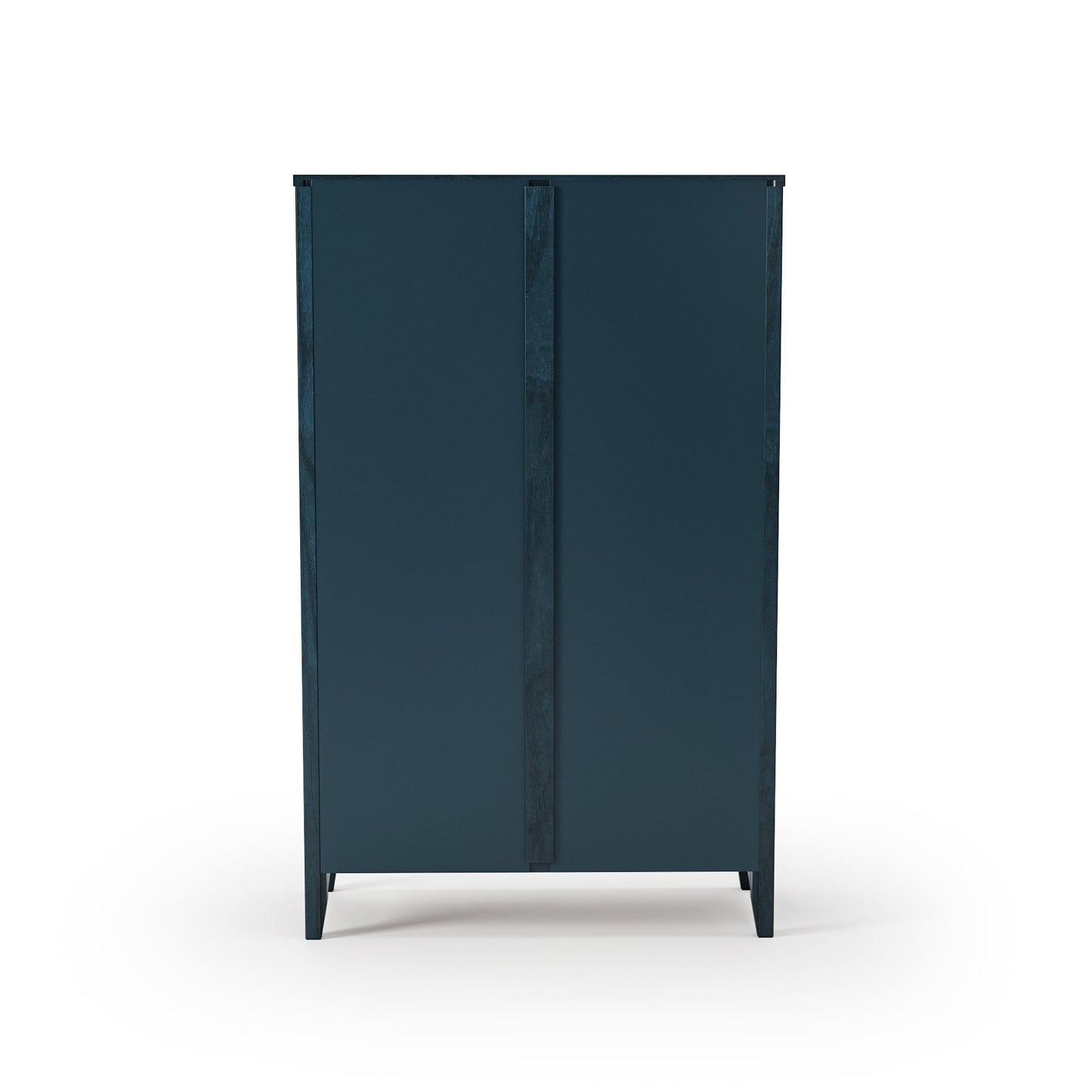 Camaflexi Shaker Style 4 Shelf Bookcase/Solid Wood / 48" High/Adjustable Shelving/Closed Back/Display Bookshelf for Living Room, Bedroom, Home and Office, Deep Ocean Blue
