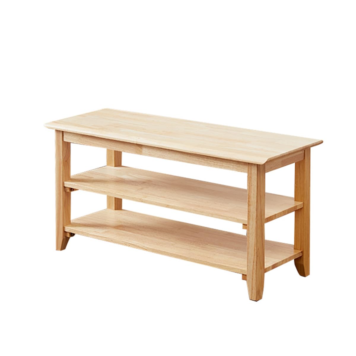 XKZG Shoe Storage Bench Wooden Shoe Rack Bench Simple Style Wood Entryway Bench (Natural,31.5")