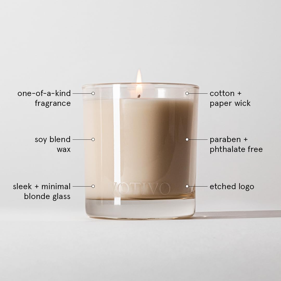 Votivo Champaca 10 oz Signature Candle | Soy Wax Blend | Luxury Glass Jar & Box | Home Decor | Gifts | Highly Scented