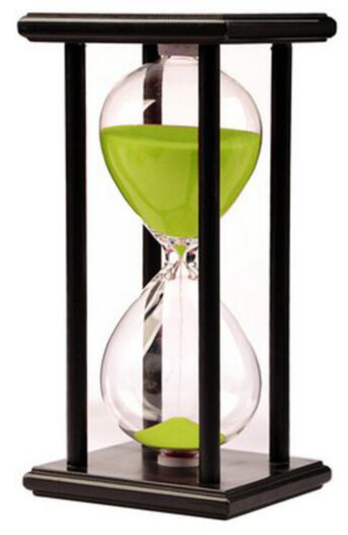 Lodunsyr Hourglass Timer for 60 Minutes Sandglass Timer for Kitchen Living Room Home Office Desk Bedroom Party Festival Coffee Table Book Shelf School Game Sand Timer Clock (Black Frame Green Sand)