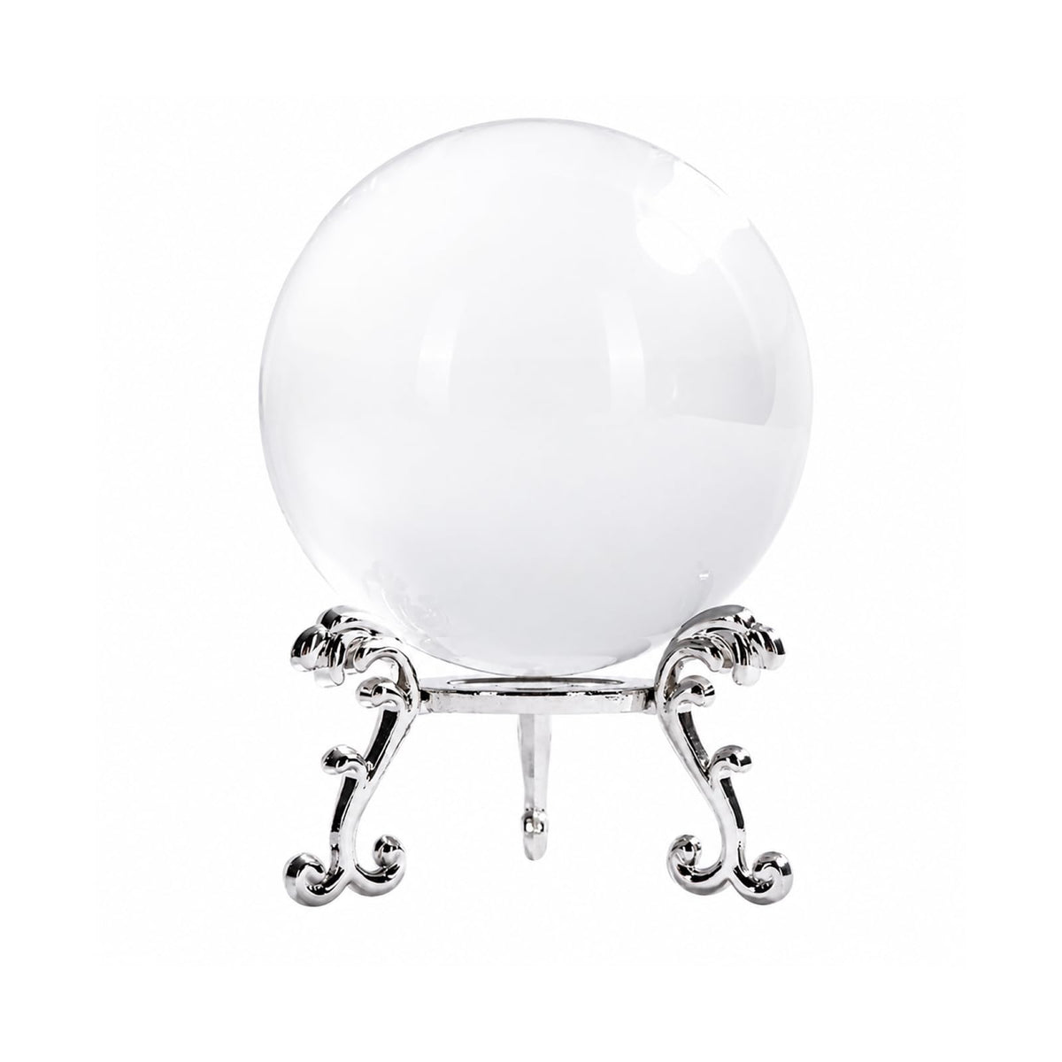Woodvine Crystal Ball 80mm Clear K9 Crystal Sphere with Metal Stand and Gift Box, Lensball Photography Prop, Home Decor, Feng Shui Decorative Gift (Clear-80mm)