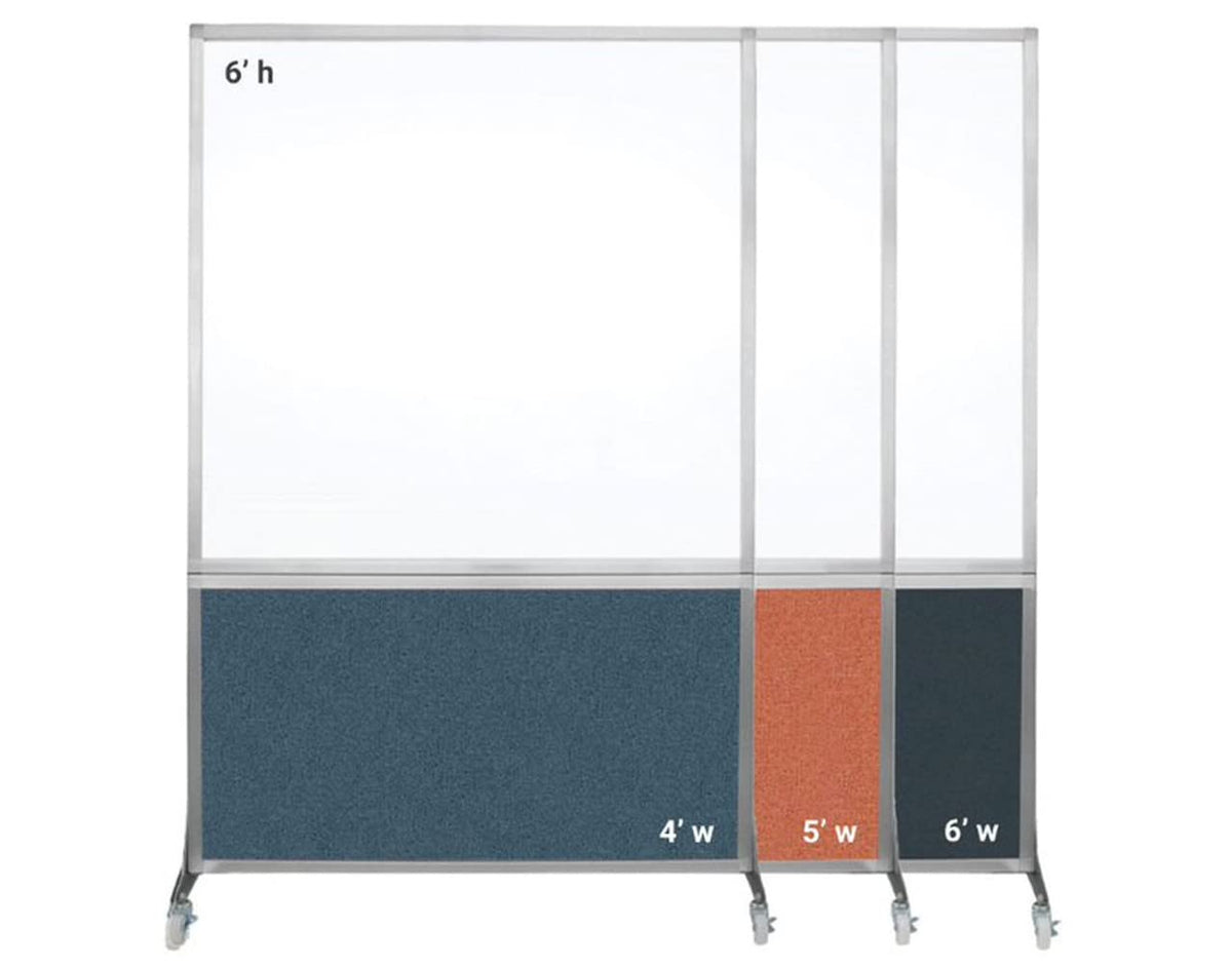 DivideWrite Mobile Whiteboard | Double Sided Dry Erase Board | Portable Office Cubicle Partition | Display for Classrooms, Conference Rooms, Meeting Areas and More | Charcoal Gray 5' Wide X 6' Tall