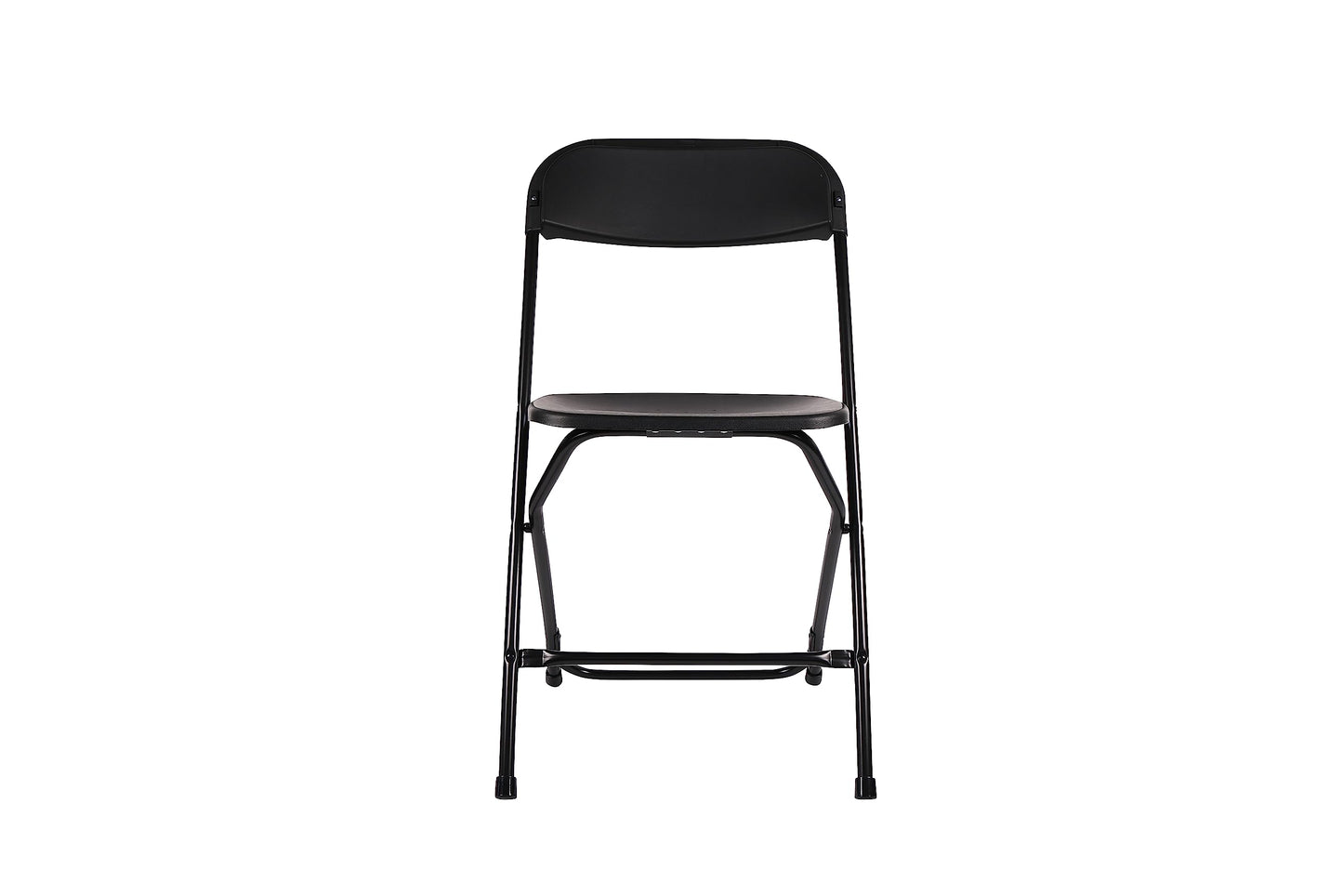 BTEXPERT Set of 2,Black Plastic Folding Chair Steel Frame Commercial High Capacity Event Chair Lightweight Set for Office Wedding Party Picnic Kitchen Dining Church School