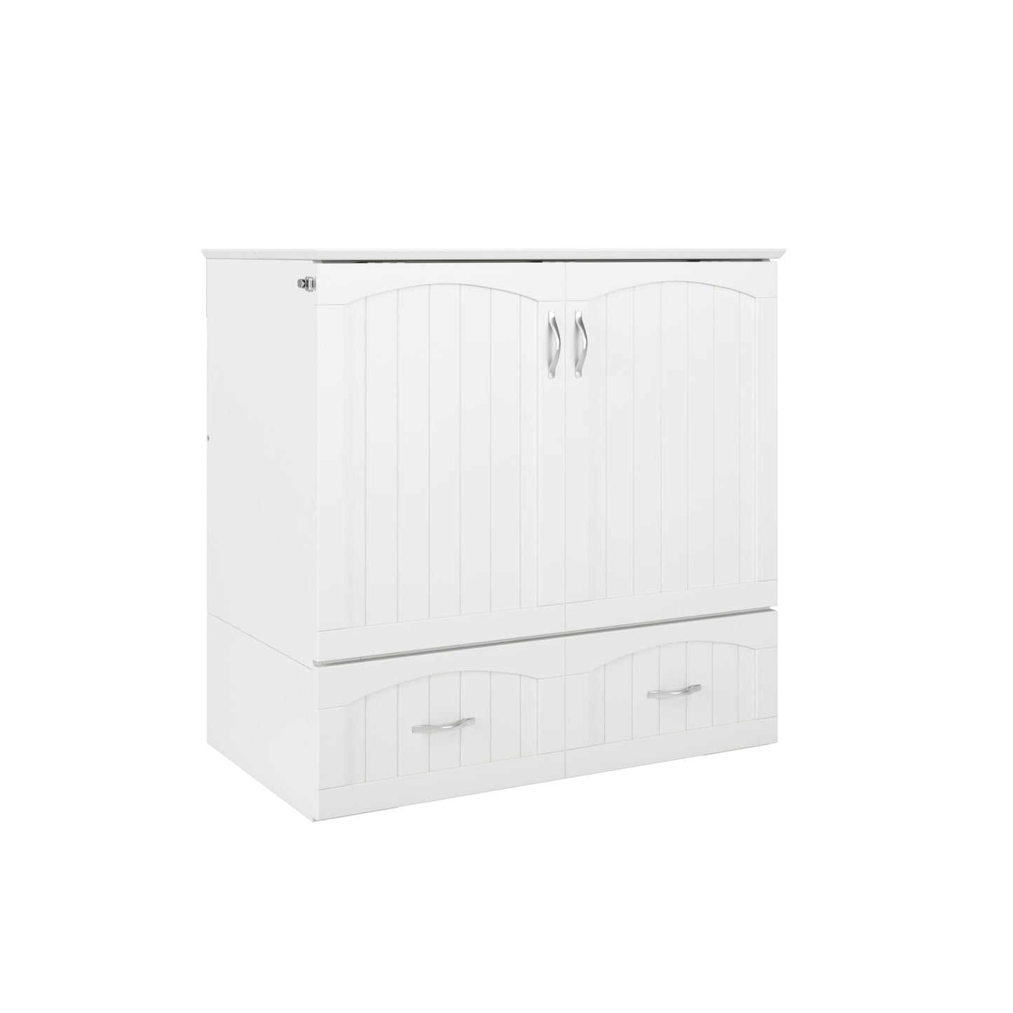 AFI, Southampton Murphy Bed Chest Twin XL with 6" Mattress, Storage Drawer & Built-in USB Charger, White