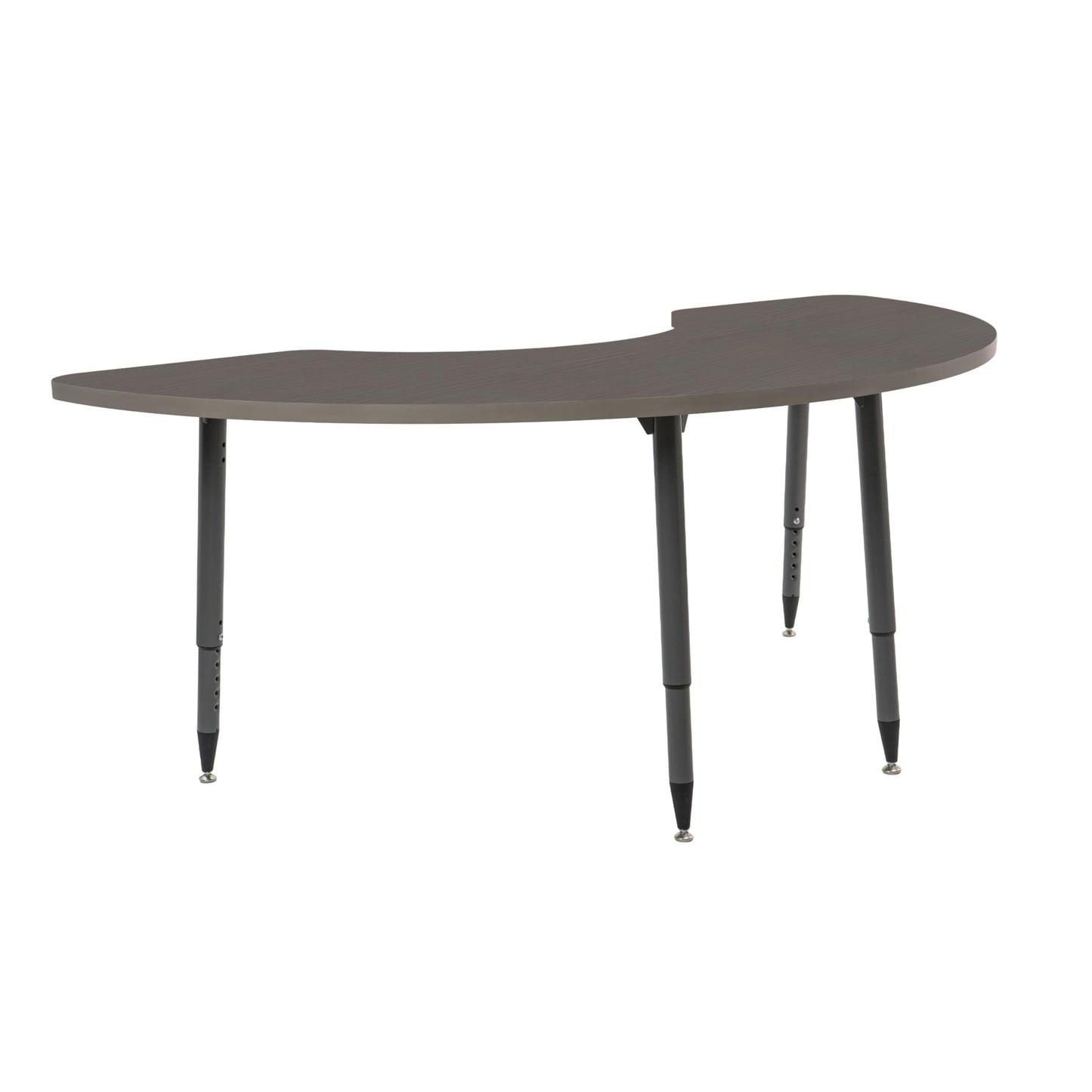Adapte Commercial Classroom Activity Table - 36" x 72" Half Moon, ADA Compliant Tapered Legs with Glides & Casters, Adjustable Height 22-34" Wheelchair Accessible, School & Office Furniture