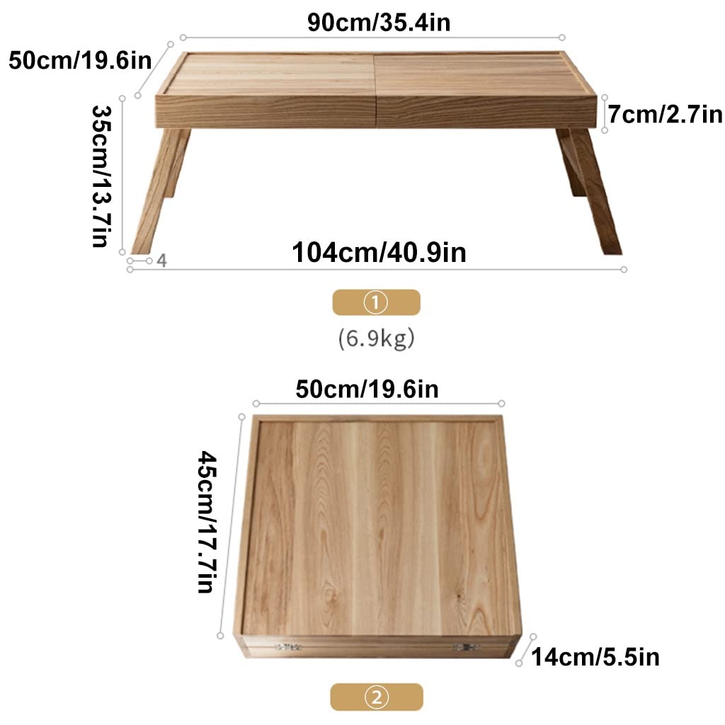GHHDPXM Japanese Style Folding Wooden Floor Table for Living Room and Office Zen Tea Table for Floor Sitting and Cocktail Table for Small Spaces