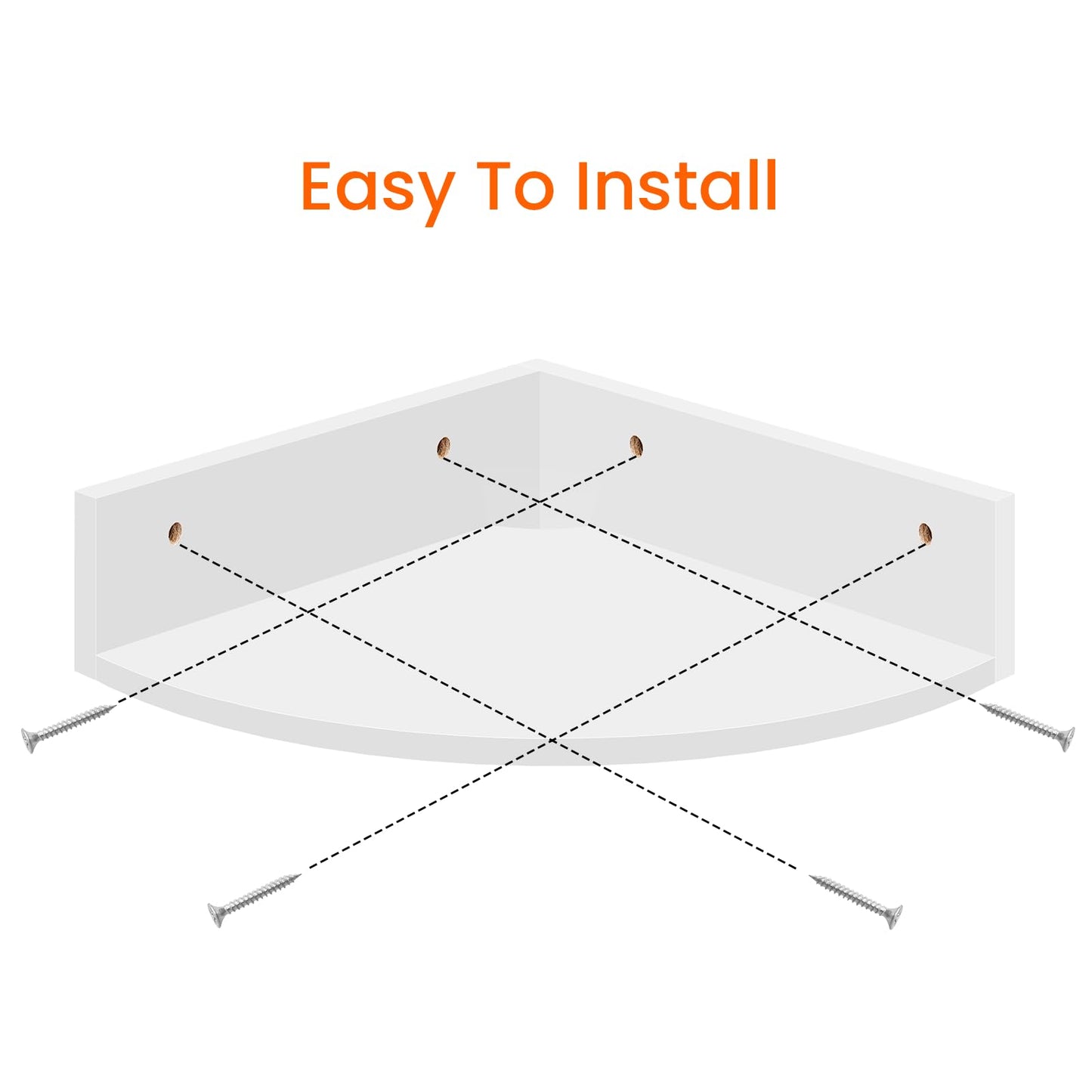 Homode Floating Corner Shelves, Set of 3 Wood Corner Wall Shelves with Wire Hole, 12 Inch Deep Hanging Corner Display Shelf for Living Room, Kitchen, Bedroom, White