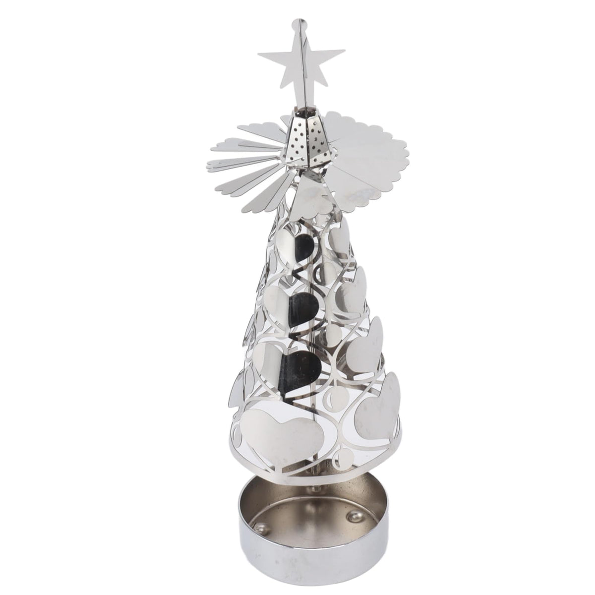 aqxreight Spinning Candle Holder Rotating Candlestick Set for Romantic Wedding Christmas Party Gold Snowflake (Heart Shaped)