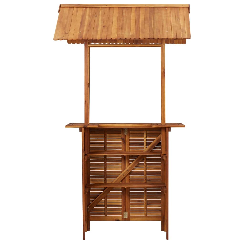 SYXUYP Patio Bar Table with Rooftop,Party Tables,Tea Table,Lounge Table,Drink Table,Courtyard Table,Gardening Table,for Deck,Backyard,Lawn,Garden,Porches,Poolside,48"x41.7"x85.4" Solid Acacia Wood